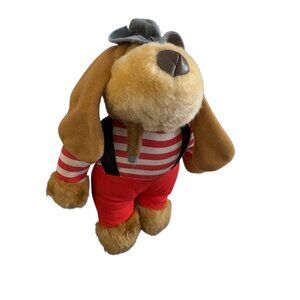 VTG Commonwealth Smoking Dog Plush 1987 Cowboy Hat 8"